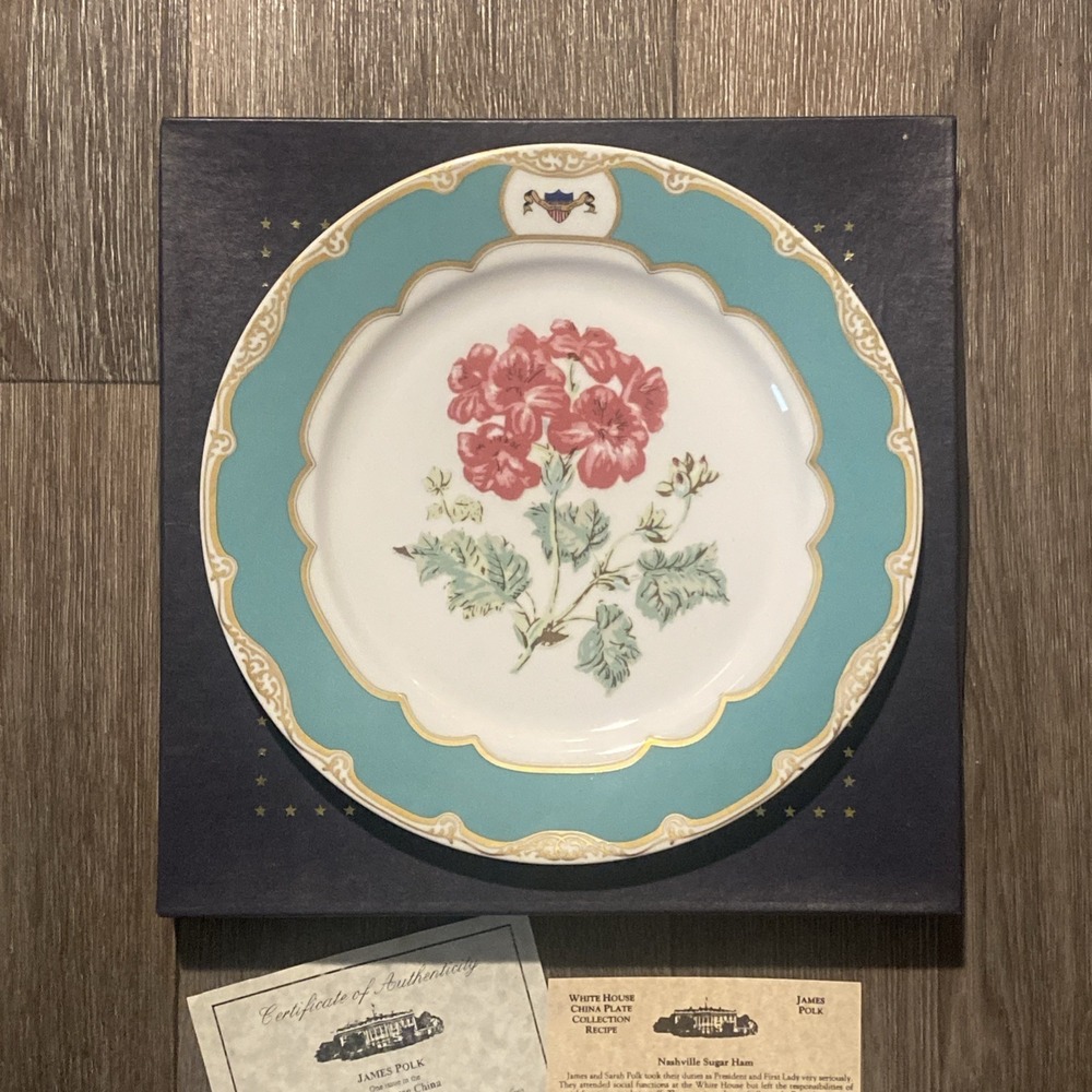 VTG WOODMERE White House Collection James K. Polk Dinner Plate EXC 11" W/ Box